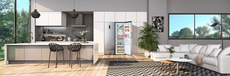 Κουζίνα με ψυγείο ντουλάπα LG