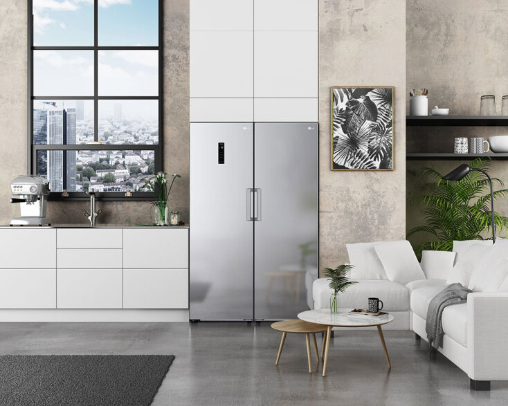 Κουζίνα με ψυγείο ντουλάπα LG