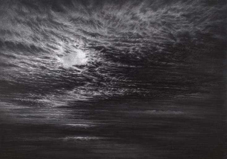 Πάνος Φαμέλης. Untitled I, 2022. Μολύβι, μολυβοκάρβουνο και παστέλ σε βαμμένο μαύρο χαρτί, 107x79 cm. Παραχώρηση του καλλιτέχνη και της CITRONNE Gallery. 