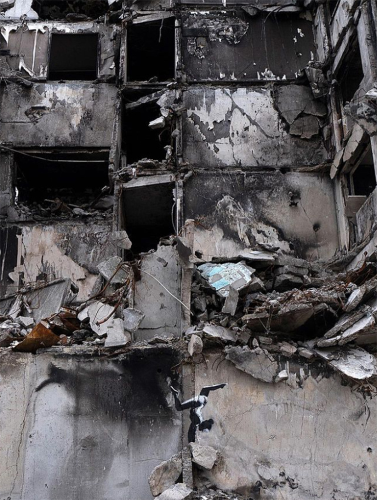 Το έργο του Μπάνκσι σε ένα βομβαρδισμένο σπίτι στη Μποροντιάνκα