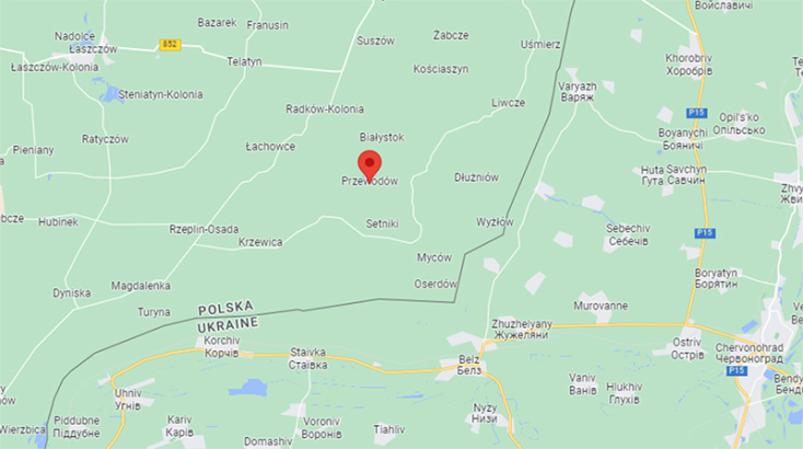 Χάρτης με το σημείο της επίθεσης