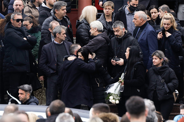 Κηδεία θύματος του δυστυχήματος στα Τέμπη