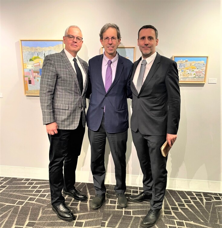 Peter Chresanthakes, Αντιπρόεδρος του Anatolia College, Λάμπρος Αναγνωστόπουλος, Πρόεδρος του Ιδρύματος Παναγιώτη και Έφης Μιχελή, Συμεών Τέγος, ο Έλληνας Πρόξενος στη Βοστώνη