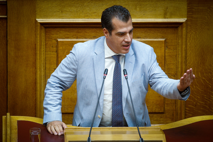 Ο Θάνος Πλεύρης στη Βουλή