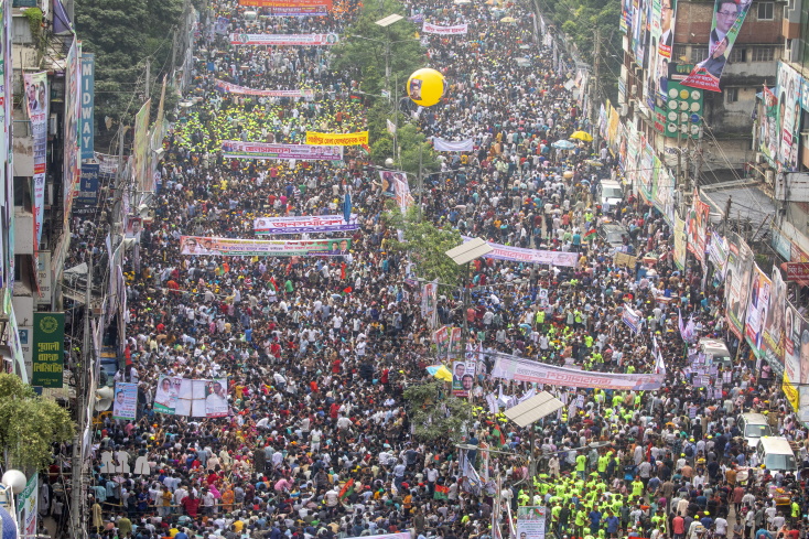 Μαζική διαδήλωση στη Ντάκα του Μπανγκλαντές