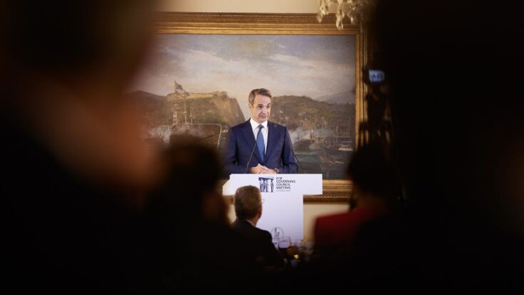 Στιγμιότυπο από την ομιλία του πρωθυπουργού © Γραφείο του Πρωθυπουργού/ Δημήτρης Παπαμήτσος