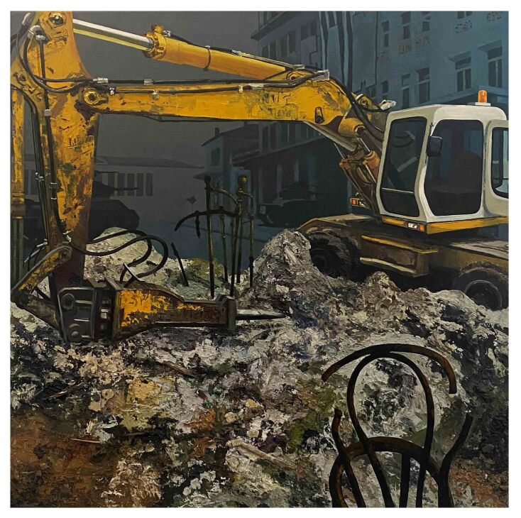 Νίκος Κληρονόμος, Metro Πανεπιστήμιο, 100Χ100cm, λάδι σε καμβά