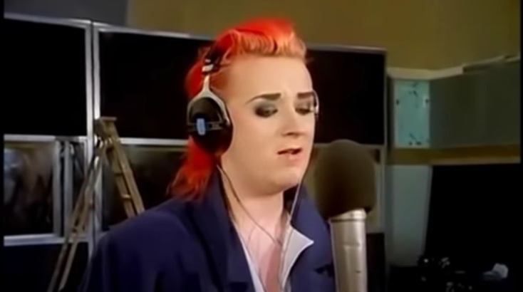 Ο Boy George στην ηχογράφηση της Band Aid