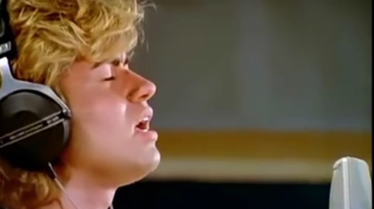 Ο George Michael στην ηχογράφηση της Band Aid