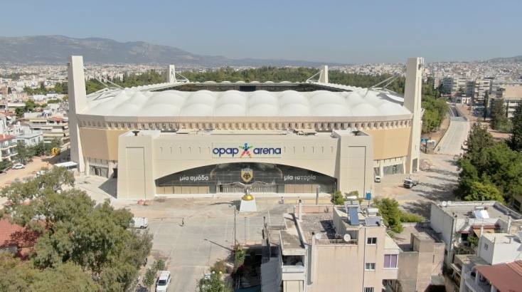 Το νέο γήπεδο της ΑΕΚ «Opap Arena-Αγιά Σοφιά» στη Νέα Φιλαδέλφεια © ΑΠΕ - ΜΠΕ / STR 