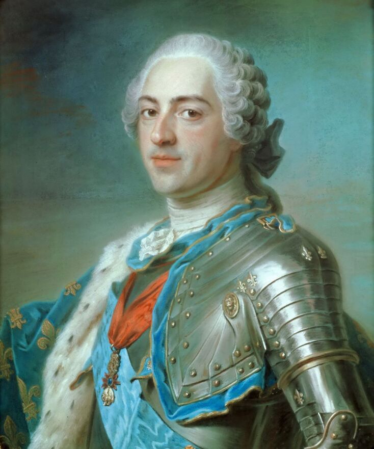 Ο Λουδοβίκος ΙΕ', πορτραίτο του Maurice-Quentin de La Tour (1748) ©Wikipedia