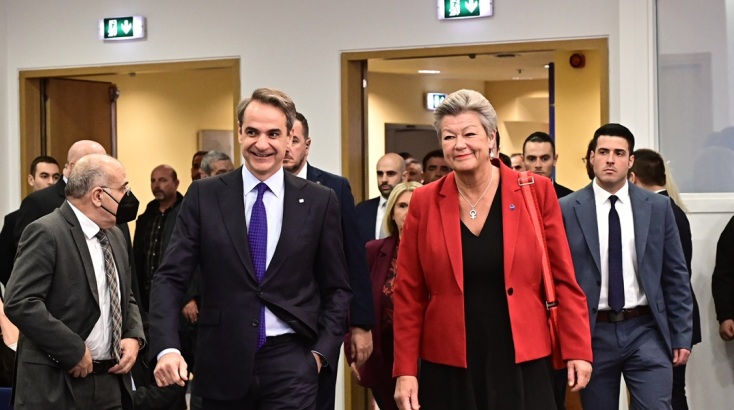 Επίσκεψη του πρωθυπουργού Κυριάκου Μητσοτάκη στο Υπουργείο Μετανάστευσης και Ασύλου © ΜΙΧΑΛΗΣ ΚΑΡΑΓΙΑΝΝΗΣ/EUROKINISSI