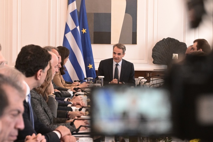 Ο Κυριάκος Μητσοτάκης στη συνεδρίαση του Υπουργικού Συμβουλίου 