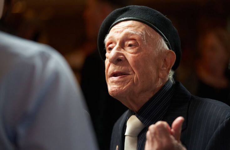 A holocaust survivor attends an event hosted by the Holocaust Museum LA to honor Arnold Schwarzenegger with an inaugural 'Award of Courage' at The Beverly Hills Hotel in Beverly Hills, California, USA, 06 November 2023. EPA/ALLISON DINNER   