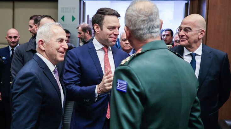 Στέφανος Κασσελάκης και Νίκος Δένδιας στο Πεντάγωνο