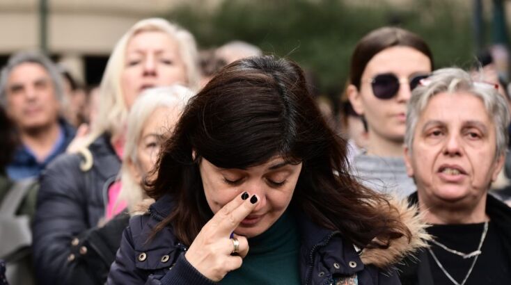 «Κλικ» από τις εργατικές συγκεντρώσεις στην πρωτεύουσα  για τα θύματα στα Τέμπη © EUROKINISSI