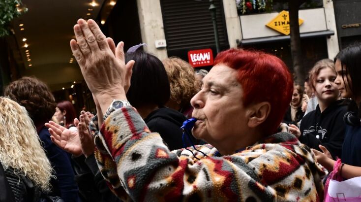 «Κλικ» από τις εργατικές συγκεντρώσεις στην πρωτεύουσα  για τα θύματα στα Τέμπη © EUROKINISSI