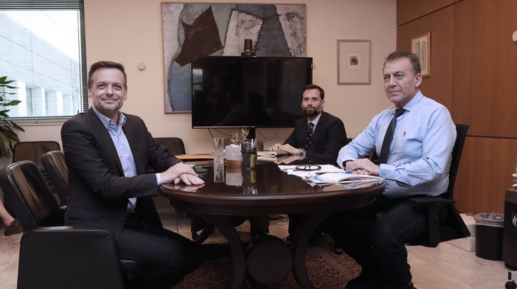 Η συνάντηση του Δημάρχου Αθηναίων, Χάρη Δούκα, με τον Αναπληρωτή Υπουργό Αθλητισμού, Γιάννη Βρούτση