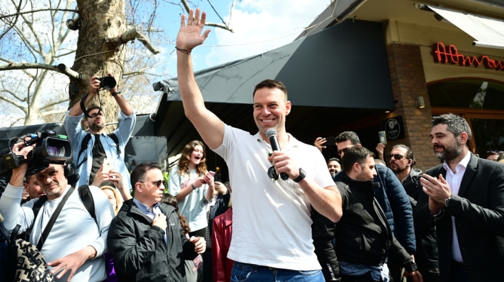 Ο Στέφανος Κασσελάκης στη Θήβα