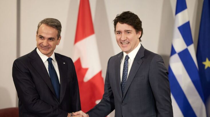 Η συνάντηση του πρωθυπουργού Κυριάκου Μητσοτάκη  με τον Καναδό ομόλογό του, Τζάστιν Τριντό © ΔΗΜΗΤΡΗΣ ΠΑΠΑΜΗΤΣΟΣ/ΓΡΑΦΕΙΟ ΤΥΠΟΥ ΠΡΩΘΥΠΟΥΡΓΟΥ