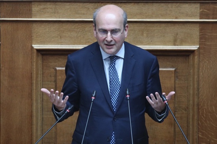 Ο Υπουργός Εθνικής Οικονομίας και Οικονομικών, Κωστής Χατζηδάκης μιλάει στη Βουλή