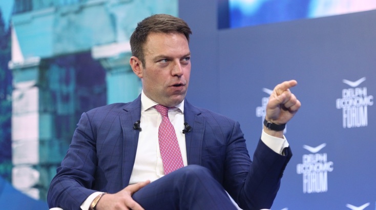 Ο πρόεδρος του ΣΥΡΙΖΑ, Στέφανος Κασσελάκης στο 9ο Οικονομικό Φόρουμ των Δελφών