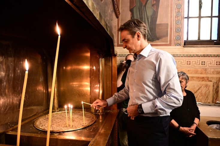 ο Κυριάκος Μητσοτάκης σε Εκκλησία