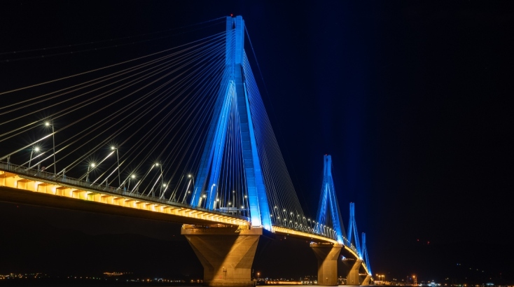 Ημέρα της Ευρώπης: Φωταγώγηση της Γέφυρας Ρίου Αντιρρίου 