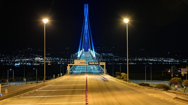 Ημέρα της Ευρώπης: Φωταγώγηση της Γέφυρας Ρίου Αντιρρίου 