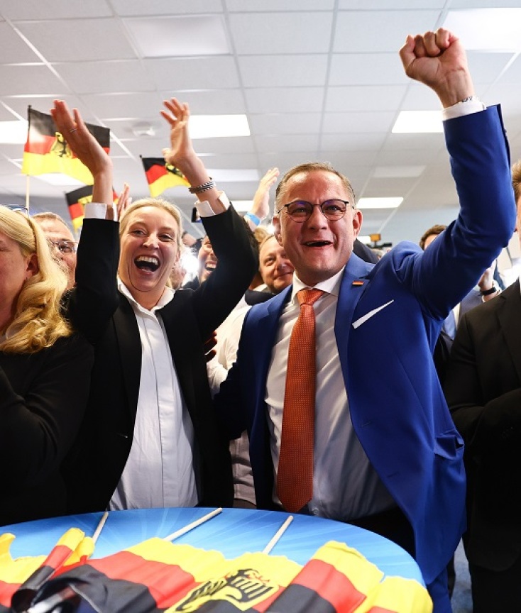 Η αντιπρόεδρος του AfD, Alice Weidel και ο πρόεδρος Tino Chrupalla 