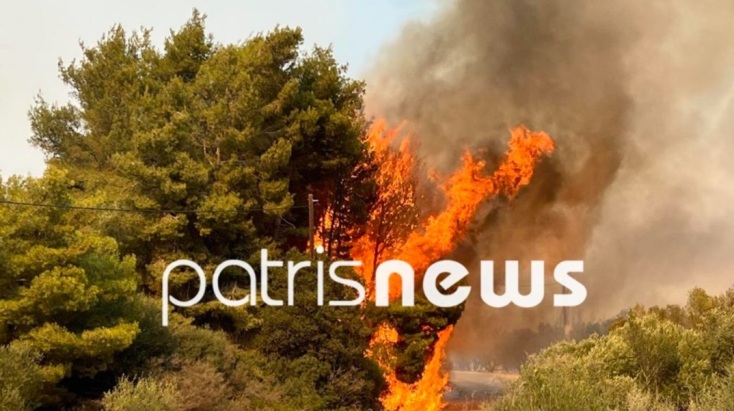 Ηλεία: Μεγάλη φωτιά στο Αλποχώρι -Έκλεισε η εθνική οδός Πατρών-Πύργου