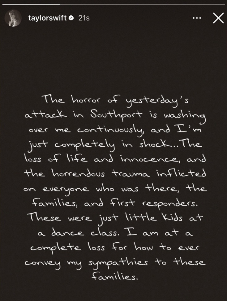 Σε κατάσταση σοκ η Τέιλορ Σουίφτ μετά τη δολοφονία δύο παιδιών σε εκδήλωση χορού με θέμα την ίδια