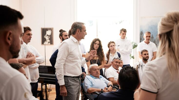 Η συνάντηση του Κυριάκου Μητσοτάκη με τους Παραολυμπιονίκες 