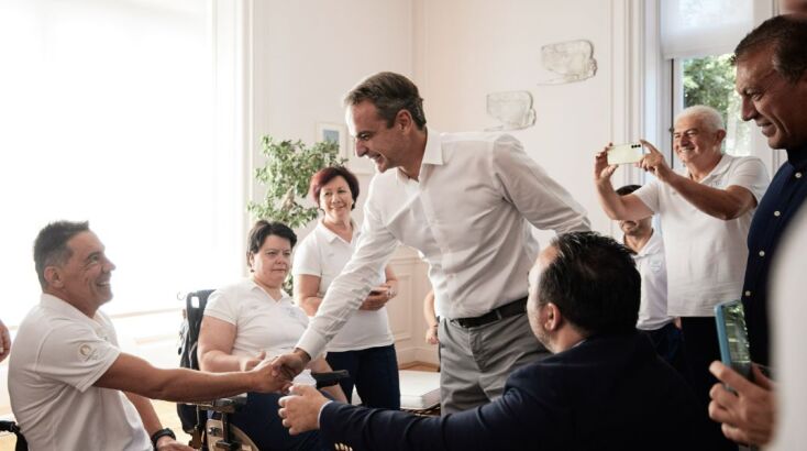 Η συνάντηση του Κυριάκου Μητσοτάκη με τους Παραολυμπιονίκες 