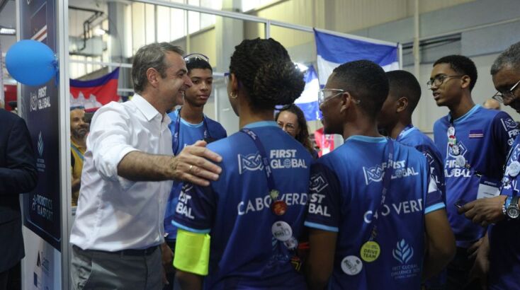 Επίσκεψη Μητσοτάκη στον διεθνή διαγωνισμό ρομποτικής, First Global Challenge 2024 