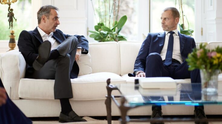 Ο Κυριάκος Μητσοτάκης συναντήθηκε με τον πρόεδρο της UEFA και τον Αλ Κελαϊφ