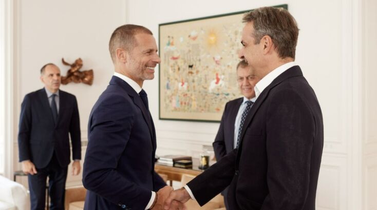 Ο Κυριάκος Μητσοτάκης συναντήθηκε με τον πρόεδρο της UEFA και τον Αλ Κελαϊφ