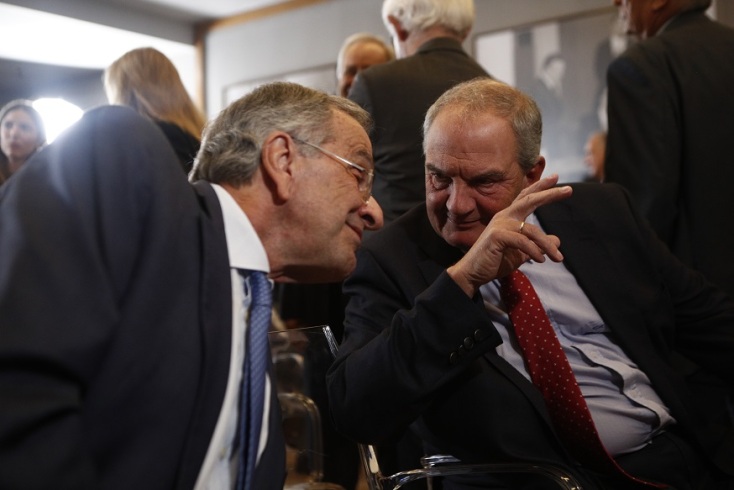 Συνάντηση Μητσοτάκη, Καραμανλή, Σαμαρά στο Ίδρυμα Κωνσταντίνος Καραμανλής