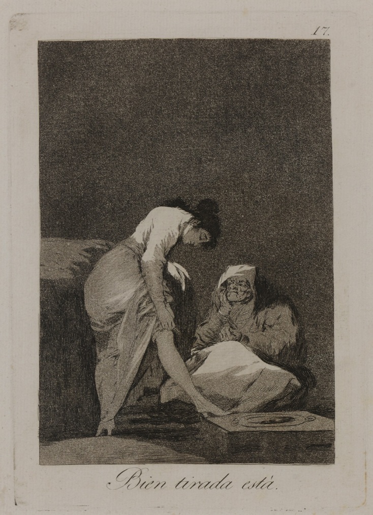 Francisco Goya y Lucientes,  «Την τραβάει σωστά», 1797-98,  Από τη σειρά «Los Caprichos»