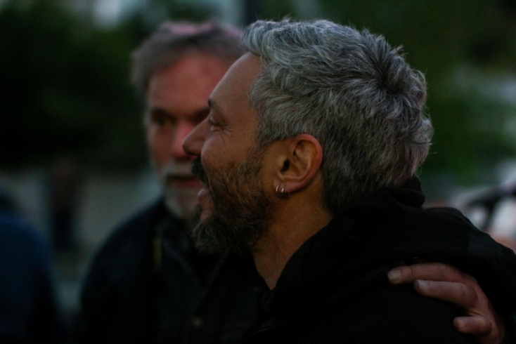 Ο Αλκίνοος Ιωαννίδης με τον Αντώνη Στεφάνου, του Μεγάρου Μουσικής Αθηνών