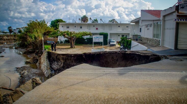 Οι καταστροφές το Σαββατοκύριακο 30 και 1 Δεκεμβρίου ήταν εκτεταμένες στο νησί της Ρόδου