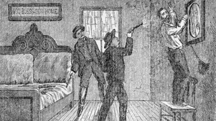 Απεικόνιση της δολοφονίας του Τζέσε Τζέιμς από τον Φορντ