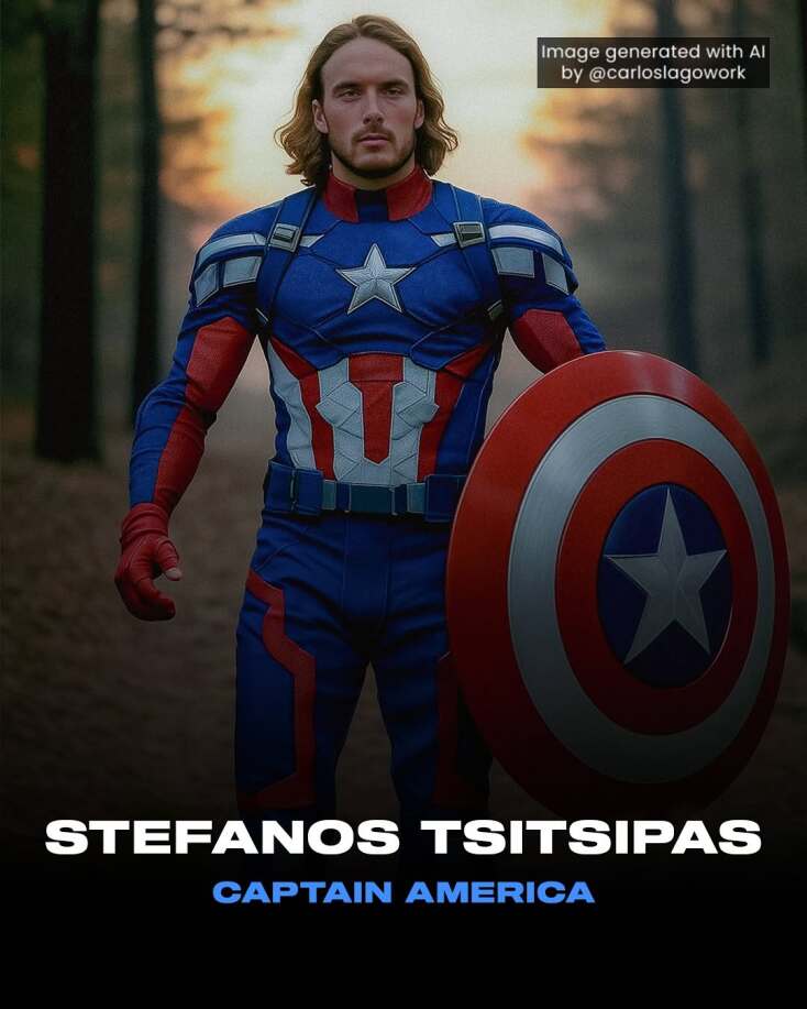 Ο Στέφανος Τσιτσιπάς ως Captain America μέσω AI 