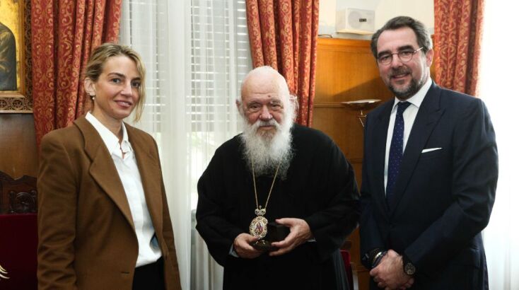 Νικόλαος Ντε Γκρες και Χρυσή Βαρδινογιάννη ζήτησαν την ευλογία του Ιερώνυμου