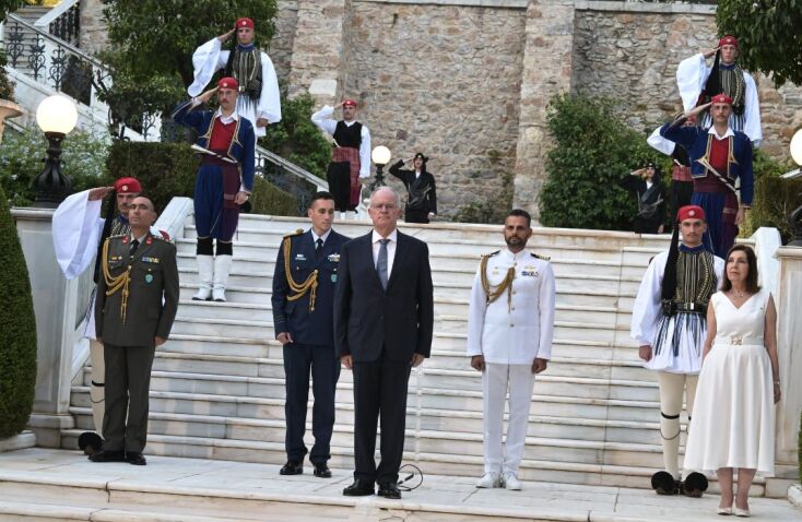 ΔΕΞΙΩΣΗ ΣΤΟ ΠΡΟΕΔΡΙΚΟ ΜΕΓΑΡΟ ΓΙΑ ΤΗΝ 51η ΕΠΕΤΕΙΟ ΑΠΟΚΑΤΑΣΤΑΣΗΣ ΤΗΣ ΔΗΜΟΚΡΑΤΙΑΣ (ΤΑΤΙΑΝΑ ΜΠΟΛΑΡΗ/EUROKINISSI