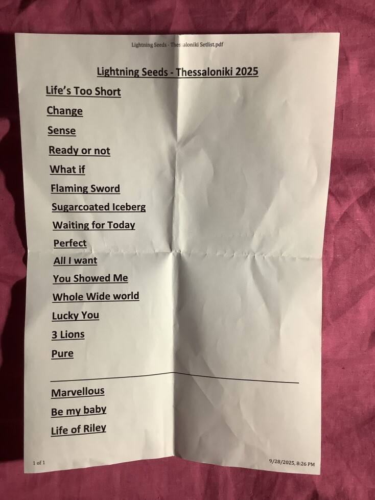 Η set list της συναυλίας