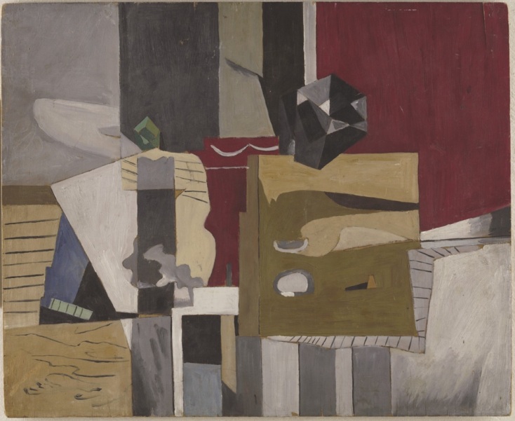 Γιάννης Τσαρούχης, Νεκρή φύση με κόκκινο ρουμπινί φόντο, 1934-1935  