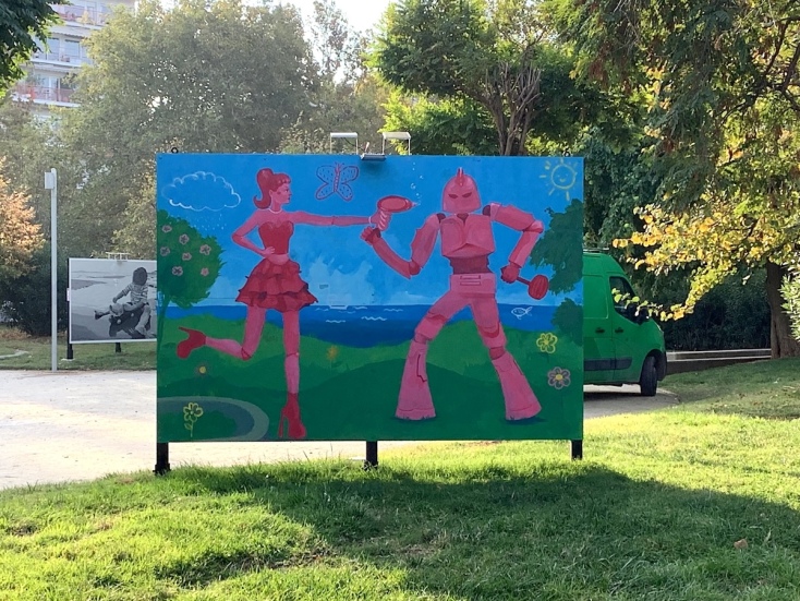 Έργο τέχνης από την έκθεση των περιοδικών Mataroa και Θεσσαλονικέων Πόλις στη Νέα Παραλία