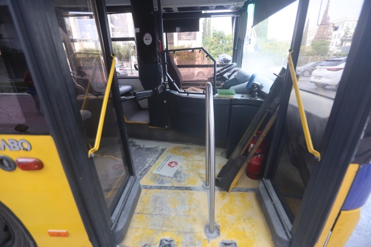 Φωτιά σε τρόλεϊ στη Βασιλίσσης Σοφίας