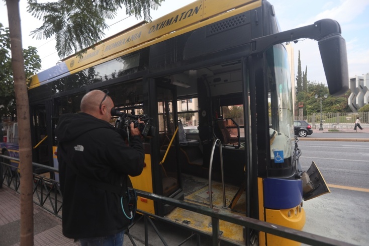 Φωτιά σε τρόλεϊ στη Βασιλίσσης Σοφίας